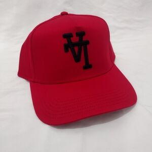 Red Baseball Cap with Black Logo
